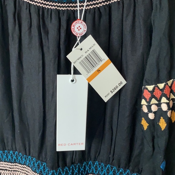 Sold‼️Red Carter Off-the-shoulder embroidered ruffle dress NWT - Picture 6 of 6